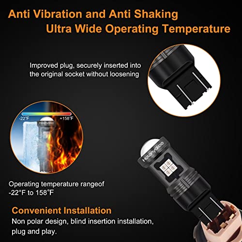 Holonyakoo 7443 7440 T20 7441 7444Na Red Led Bulb Brake,Tail,Blinker,Stop,Turn Signal Light,Perfect For Cars,Trucks,Motocyles,Energy-Efficient,Long-Lasting,Dc10-30V (Set Of 2) #TOP3