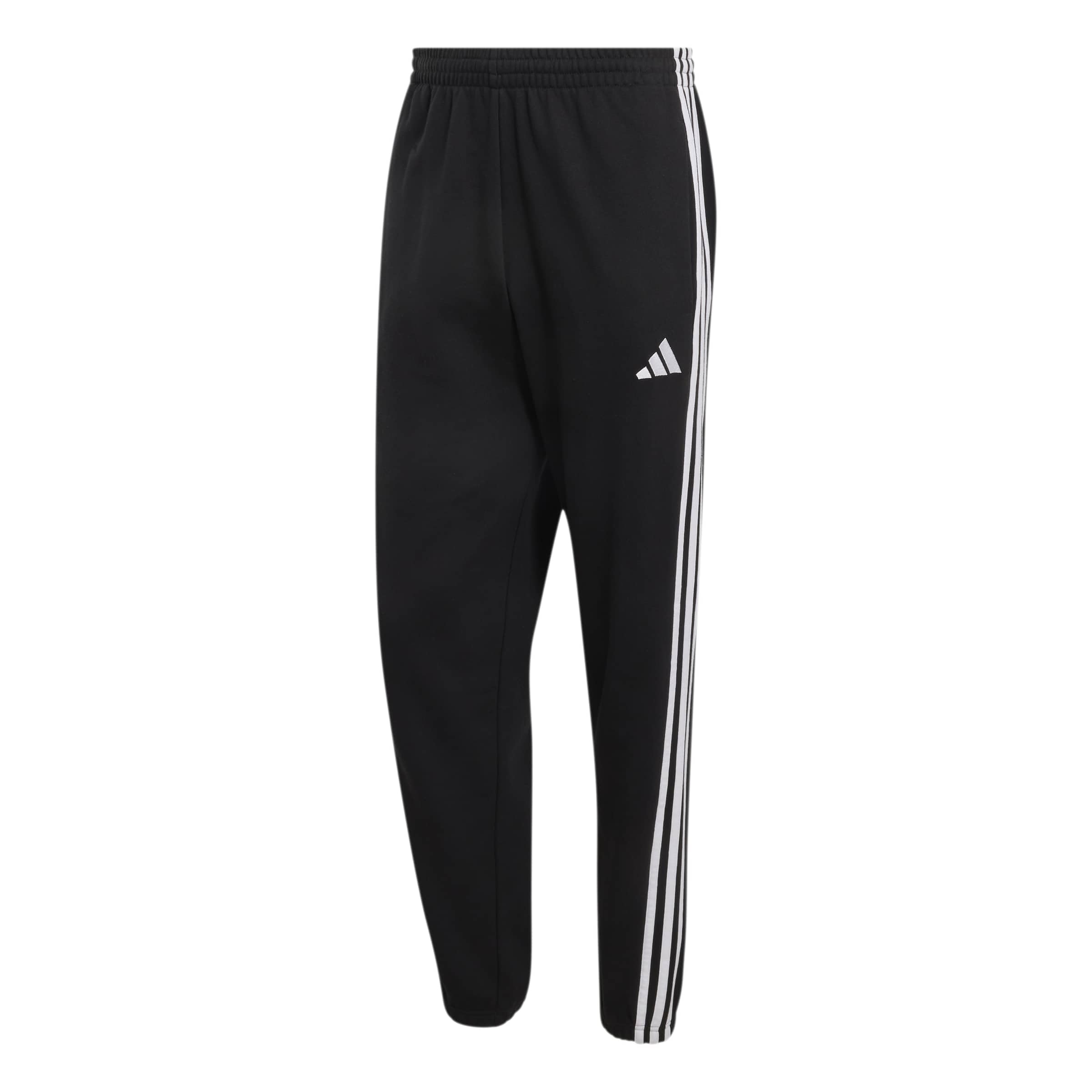 adidas Hombre Essentials 3-Stripes French Terry Tapered Cuffed Pants, Black/White, 3XL