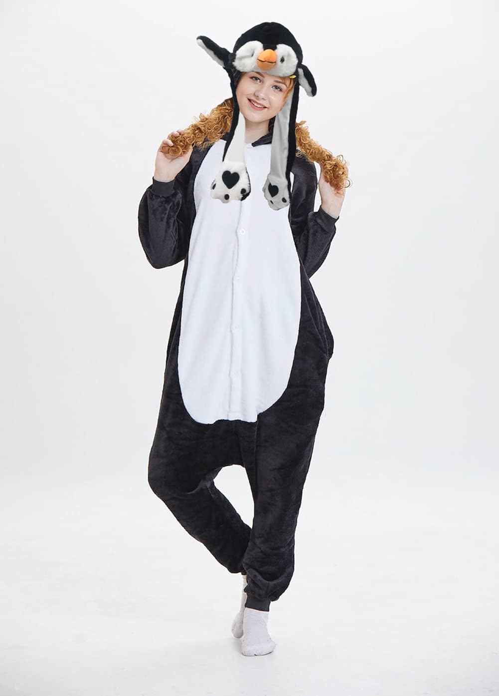 Miniatura 5 de GADMEXILY Gorro de peluche con orejas de animal para saltar para Halloween, Navidad, cosplay, novedad, gorra de fiesta para adultos, mujeres y niños