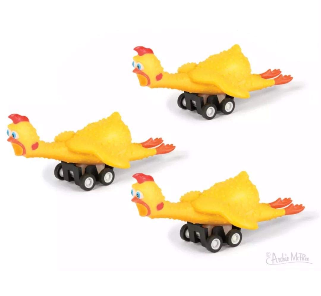 Mcphee Archie Racing Rubber Chickens - 3 Piece Set