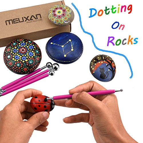 Meuxan 13 Piece Ball Stylus Dotting Tools For Rock Painting, Clay Pottery Modeling Design #TOP1