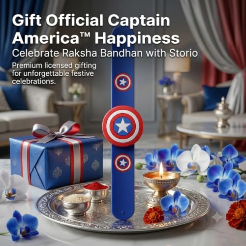 Image of Marvel Captain America Slap Band Rakhi and Friendship Band Pack of 10 | Return Gift for Boys | Raksha Bandhan and Birthday Party Favour