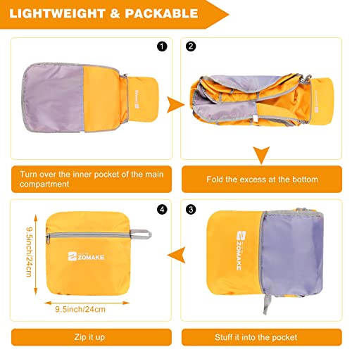 Image of ZOMAKE Lightweight Packable Backpack 35L, Foldable Backpacks Water Resistant Collapsible Light Daypack for Hiking(Yellow)
