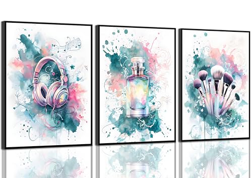 3pcs Tween Teen Girls Bedroom Wall Art Pictures Blue Green