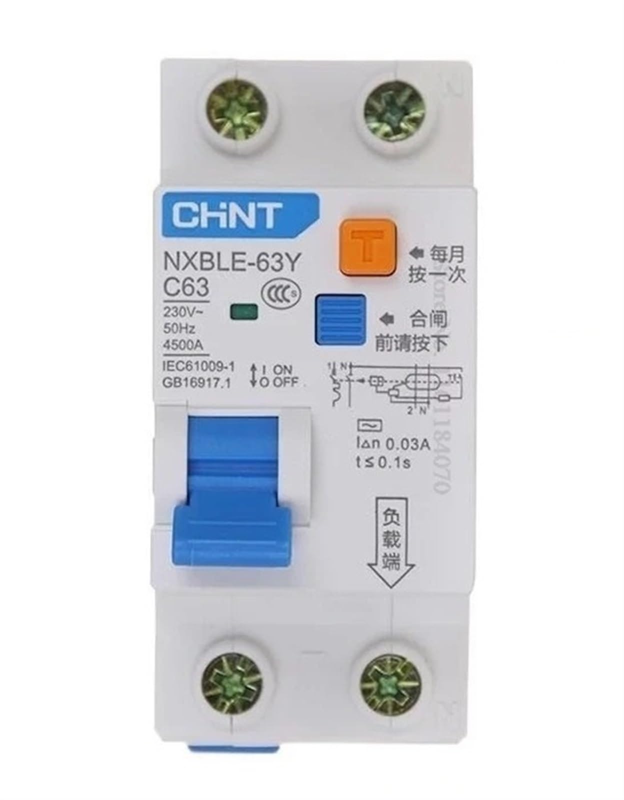 Leotnndq 30Ma 1P 1N 16A 32A 63A 10Ma 30Ma 1P+N 230V Electronic Residual Current Circuit Breaker Switch(,25A)