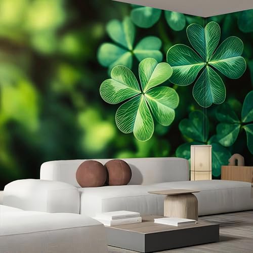 Papier peint trèfle panoramique pour illuminer une chambre sombre