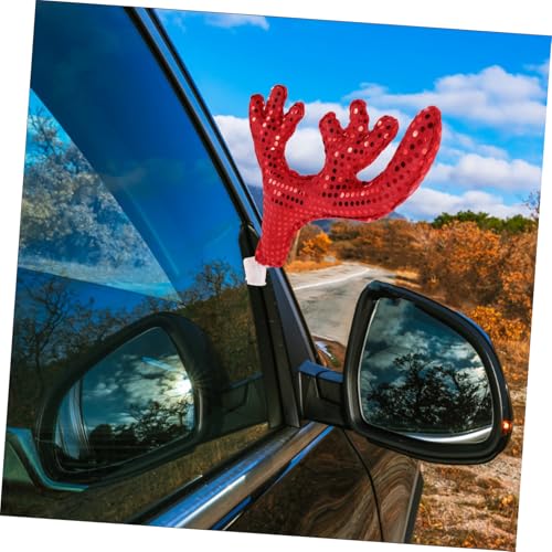 Astas de reno luminosas para ventanas de coche, accesorios de decoración de Navidad 6