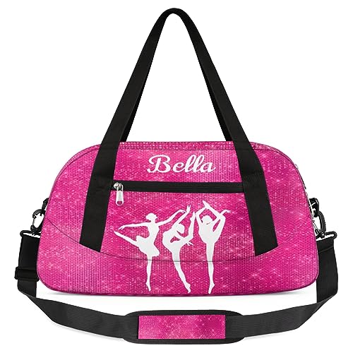 Personalized-Gymnastics-Bag-for-Girls, Custom Dance Bag for Girls Duffel Bag Weekender Bags for Travel