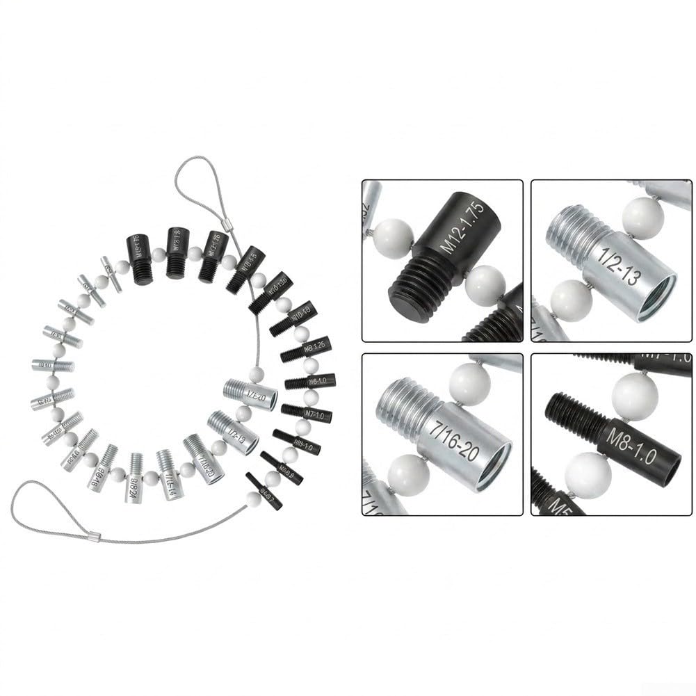 para calibre de Rosca Carbono 44 Piezas Doble Cara Grabado