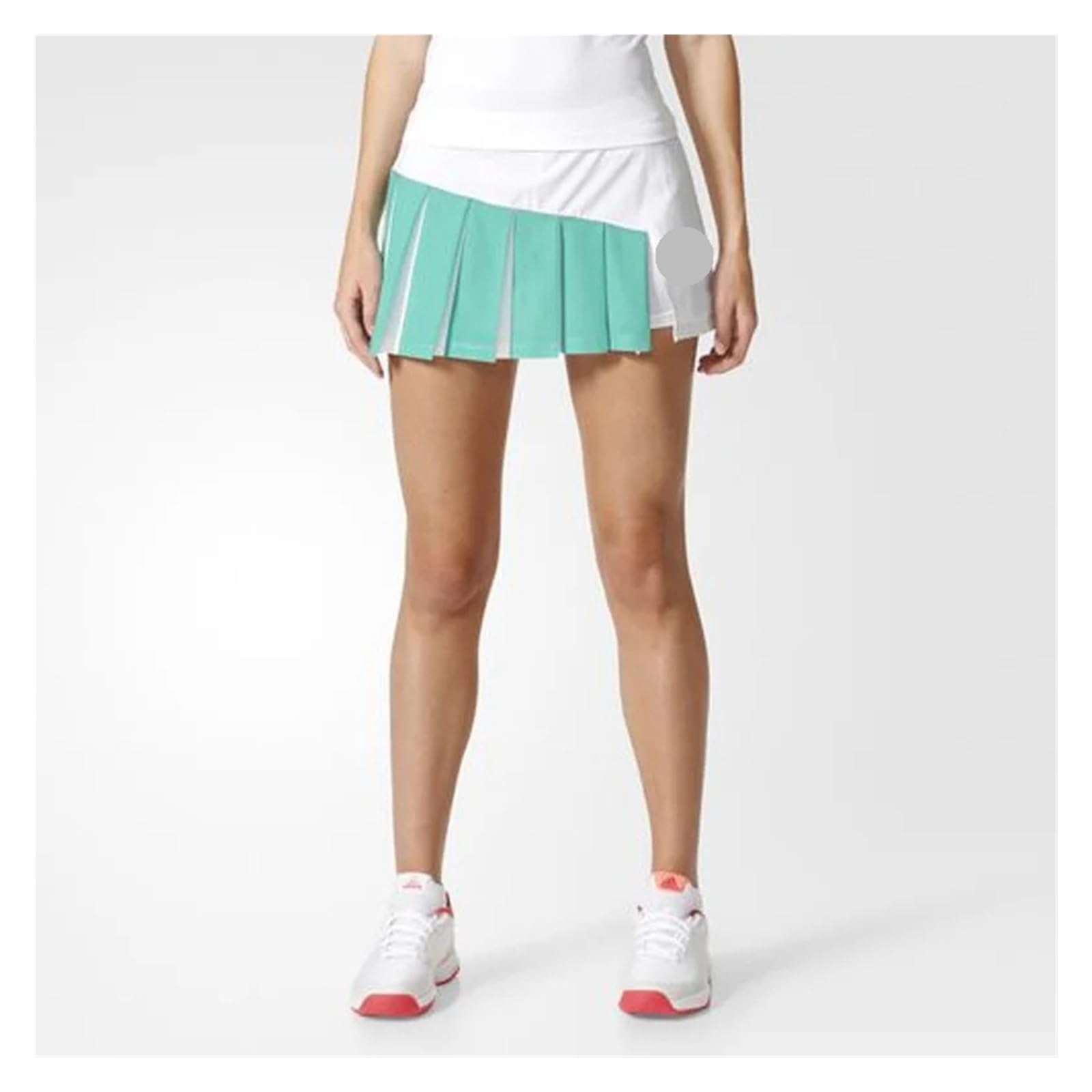 Damen-Sport-Tennisrock, Atmungsaktiver Doppellagiger Lauffaltenrock, Kontrastfarbener Badminton-Kurzrock Mit Taschen(Color: 8,XXL (Weight 62-72kg))