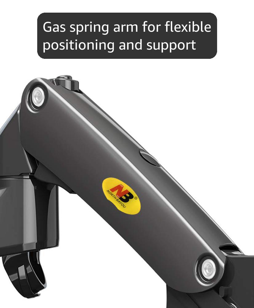 NB North Bayou Monitor Wall Mount for 17 to 35 inch Screen, Single Monitor Arm Holds 3 to 12 kg, Adjustable Tilt Swivel Rotation | VESA 75 & 100 mm F150