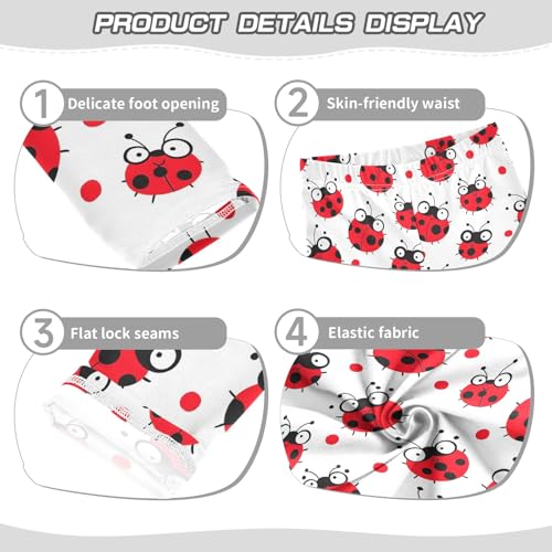 Ladybug Cute Simple Pattern Girls Leggings Soft Comfortable Athletic Leggings Dancing Pants for 4-10 Years3