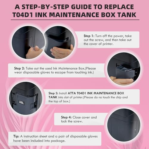 ATTA Compatible T04D1 Ink Maintenance Box for Epson C13T04D100 Work with EcoTank ET-15000 ET-2760 ET-3760 ET-4760 ET-3700 ET-3750 ET-4750 ET-5150 Workforce WF-2860 (1-Pack) - Image 2