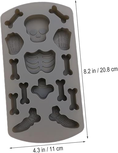 Miniatura 2 de Bandeja de silicona para Halloween, modelo de arcilla, molde para hornear, molde de esqueleto, caramelo, cubitos de hielo, bandeja de hielo,
