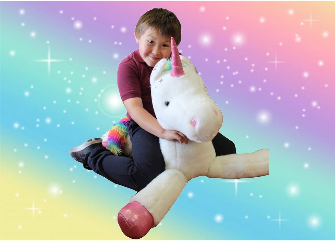 Review Plushland Unicorn Stuffed Animal Plush Toy – Magical Unicorn Gift for Girls Kids (50 Inches)