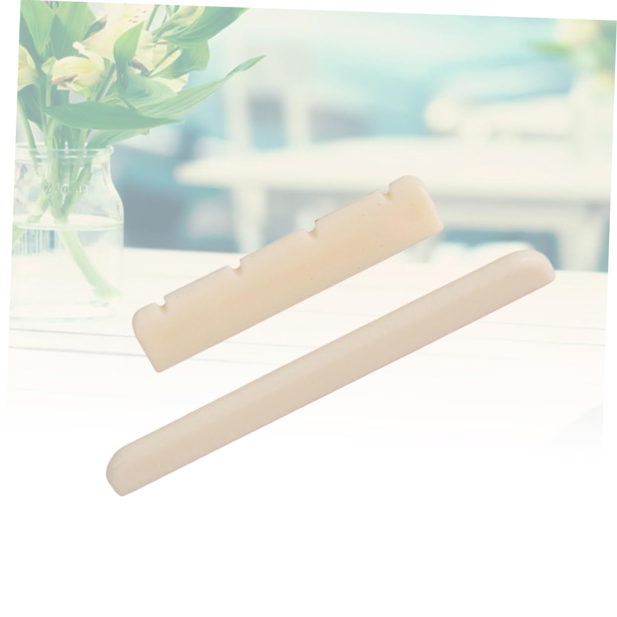 FUNOMOCYA Guitar Saddle and Nut Replacement Kit White Plastic for Classical Guitar Durable Easy to Cut to Fit for Restoring Old Damaged Parts