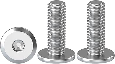 Drenky M6 Flat Head Screw with Hexagon Socket Socket Semi-Circular Stainless Steel A2 V2A M6 x 20 mm for Furniture, Full Thread Machine, 20 Pieces