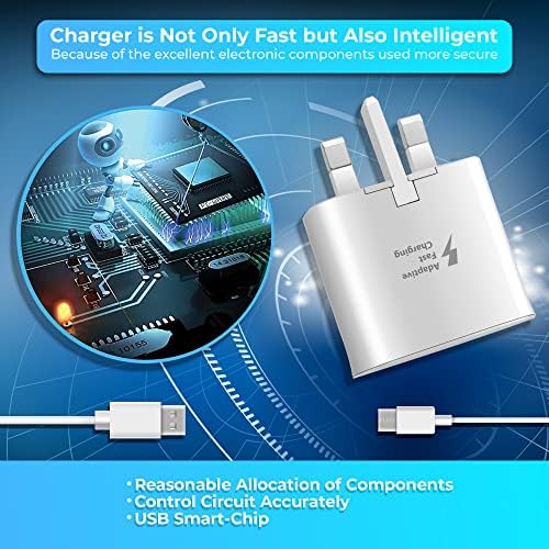 FUREX 15 W Charger Plug 2A With Usb To Usb C Charger Cable, Adaptive Fast Charger for Samsung Fast Charger Plug, Samsung Phone Smart Plug And Cable Compatible With Samsung Smart Phones And Other.