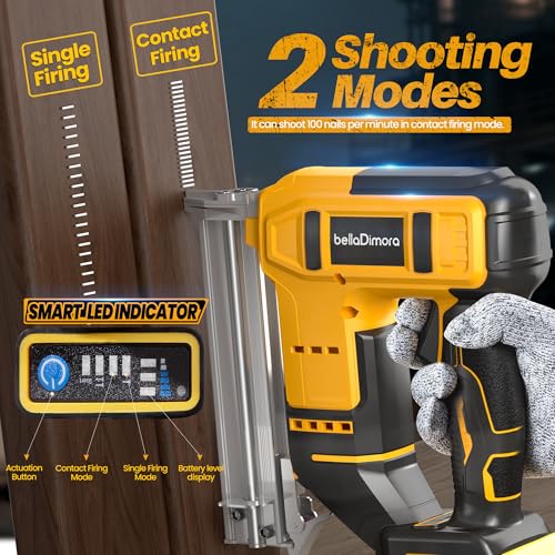 Image of 18GA Cordless Brad Nailer & Staple Gun for Dewalt 20V Battery | 2-in-1 Battery Powered Electric Nail Gun with 1000 Nails for Woodworking, DIY, Framing & Home Improvement (No Battery)
