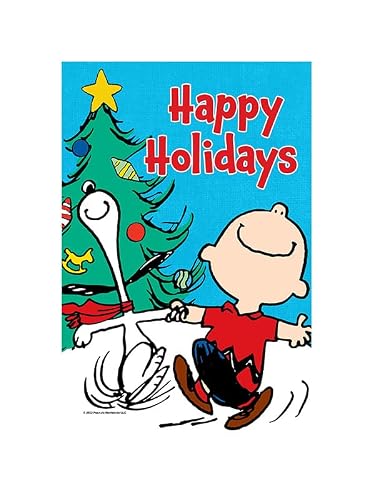 Flagology.com, PEANUTS Christmas Dance Snoopy and Charlie Brown Garden Flag 12.5