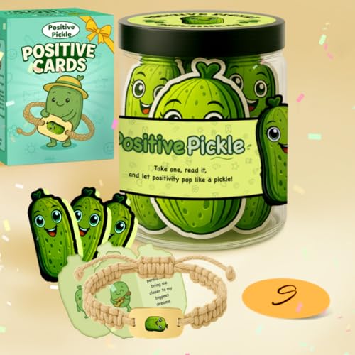 Emotional Support Pickle 60 Positive Pickle Jar Affirmation Cards Positive Pickle Emotional Support Gift Inspirational Gifts for Women Women Men Valentines Day Gift Handmade