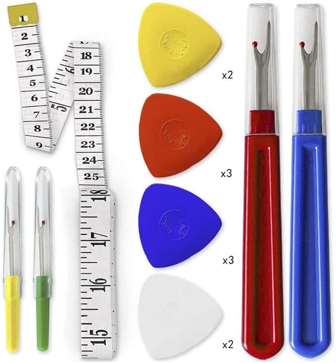 9Pcs Sewing Accessories Supplies Kit Sewing Chalk &Seam Ripper & Sewing Ruler Scissors &Tape Measure for Embroidery Tailoring| | -