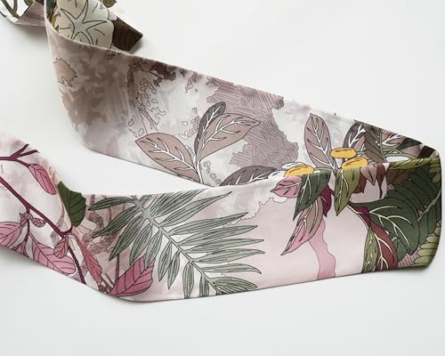 JERLA 100% Mulberry silk Scarf Bag scarf Head Hair Ribbon Handbag Handle wrap Tie Bundle Neckerchief Scarf for women4