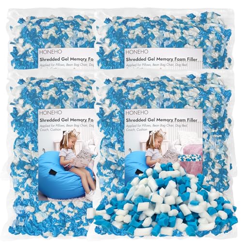 HONEHO 20LBS Shredded Memory Foam Filler with Gel Particles