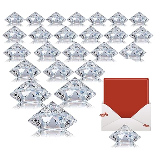 Paquet de 24 cartes de table avec clips de numérotation de table en verre acrylique avec diamants pour les décorations de table pour les fêtes et les...