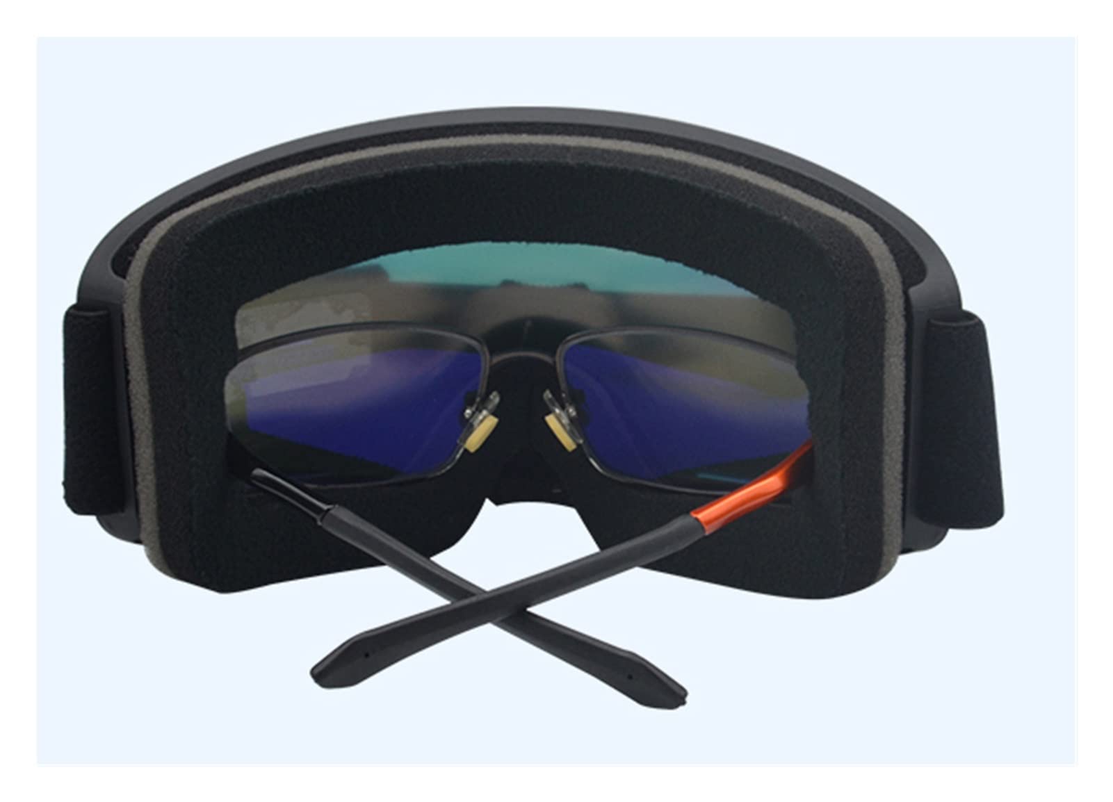 QINQIN Double Couche Anti-buée étanche Peut Bloquer des Lunettes de Ski Ultraviolet Hiver (Color : White Frame Blue Chip)