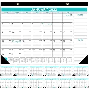 WWmily 1Pack 2021-2022 grote bureaukalender 17″ x 12″ wandkalender jul. 2021 – december 2022 bureaukalender 18 maandelijkse planningskalender voor planning en organisatie, stijl 6