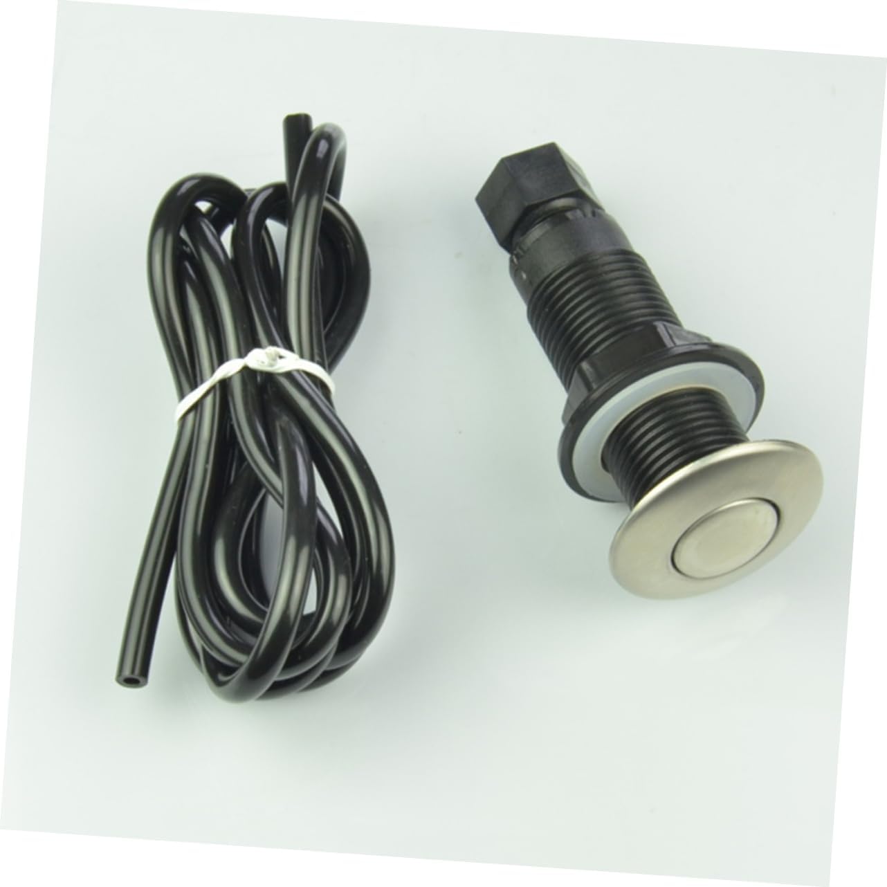 VILLCASE 3pcs Air Activated Push Stainless Steel Food Waste Processor Air Hose Pneumatic Button for Easy Garbage Disposal and for Kitchen Use