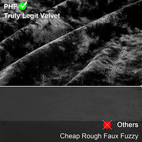 Phf Truly Velvet Throw Pillow Covers, 24"X24", No Insert, 2 Pack Color Gradient Cushion Covers, Ultra Soft Cozy Square Covers Shell For Luxurious Home Decorative, No Shedding, No Pilling, Black #TOP3