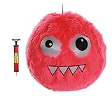 Inflatable Fuzzy Monster Ball Perfect for Throwing catching and Kicking Pump and Needle Included (Pink, 30(cm))