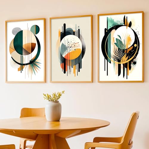 Image of kotart Painting for Wall Decoration - Modern Art Wall Decor Framed Painting for Living Room Bedroom - Framed Wall Posters /Paintings with Frame Set of 3-D (Art 9, 13x17 inch)