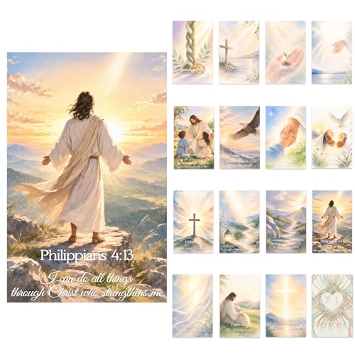 16 Pcs Bible Page Overlays for Women, Inspirational Scripture Book