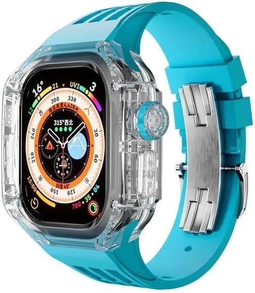 Accesorios de repuesto para iWatch Series 8 de 49 mm y correa de goma transparente Ultra