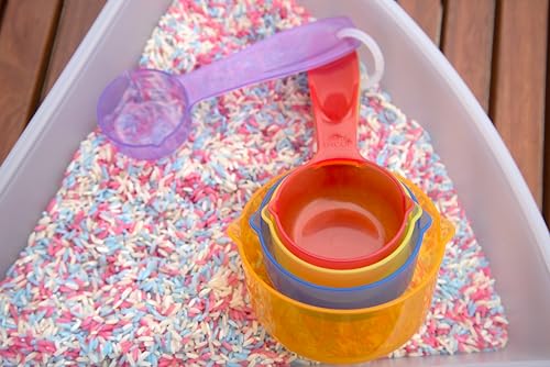 tickit Translucent Measuring Cups – Colourful Measuring Set for Sand and Water Play, Educational Toy for Volume and Quantity Learning, 5-Piece Nesting Cups - Image 9