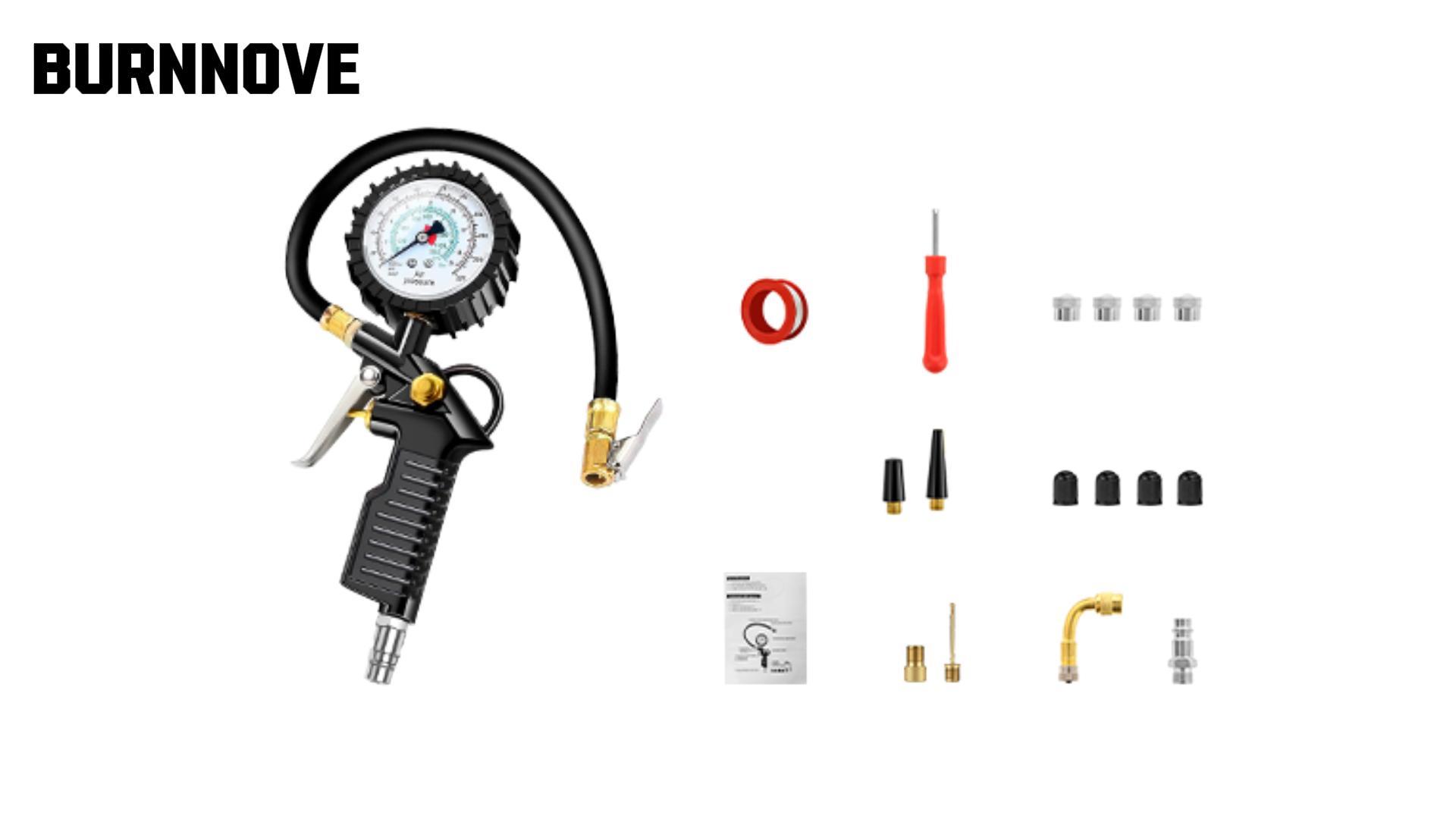 Manometro Pressione Gomme 220 PSI - Kit Completo Con Accessori Per Auto, Moto E Biciclette, Preciso E Facile Da Usare - Foto 7