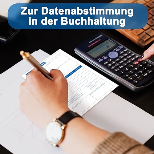 Yezirzax 2 Stück A6 Quittungsblock mit Durchschlag, 2 x 50 Blatt Quittungsblock Kleinunternehmer, Rechnungsblock Durchschreibend für Kleinunternehmer Vereine Selbständige