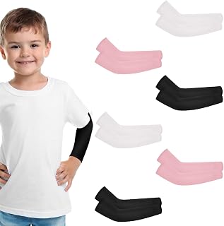 YIQXKOUY 6 Pair Kids Arm Sleeves Football Arm Sleeves Sun Protection Cooling UV Protection Sleeves Arm Compression Sleeves Baseball Sleeve for Sports Boys and Girls