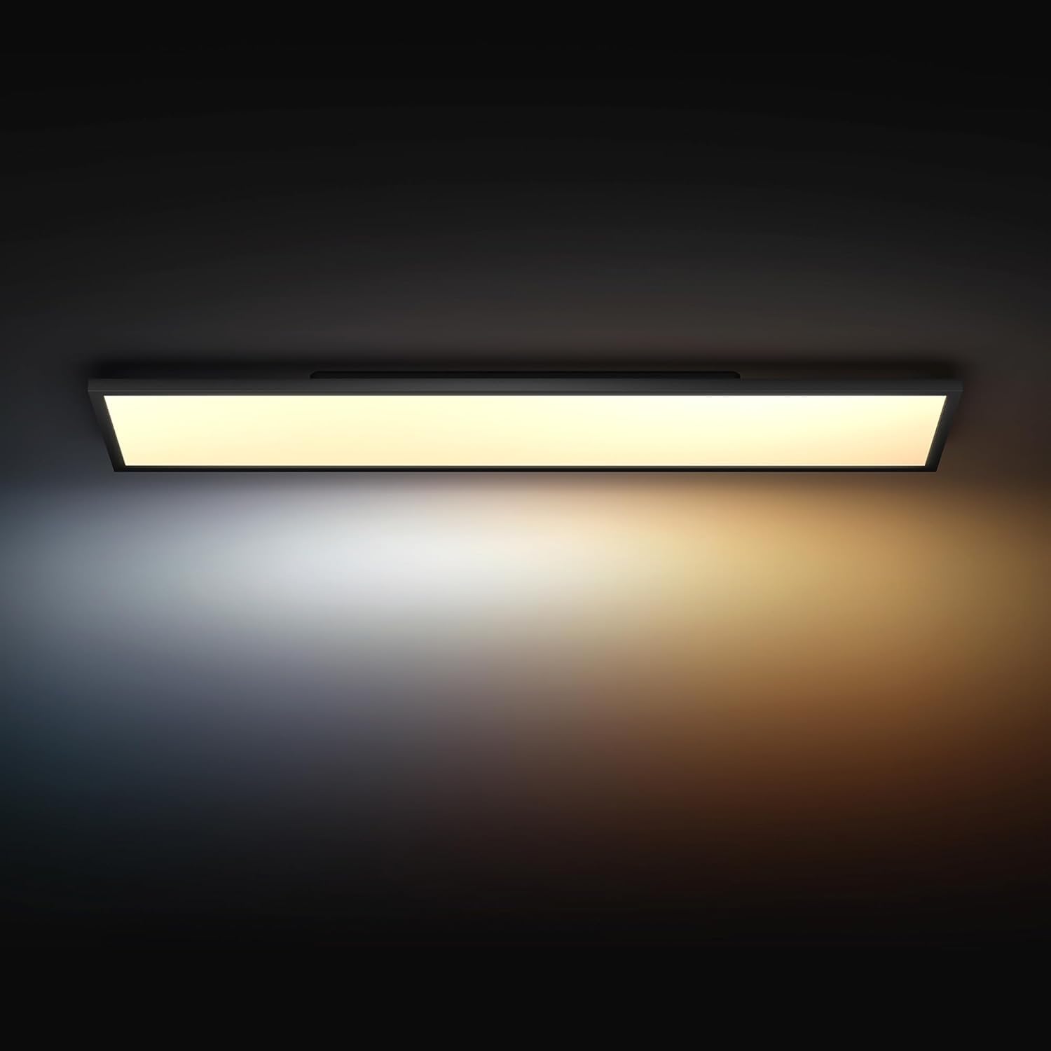Philips Hue - Panel Led Inteligente Aurelle, 39W-3750 lúmens, Luz Blanca de Cálida a Fría, Compatible con Alexa y Google Home, 120x30cm, Negro