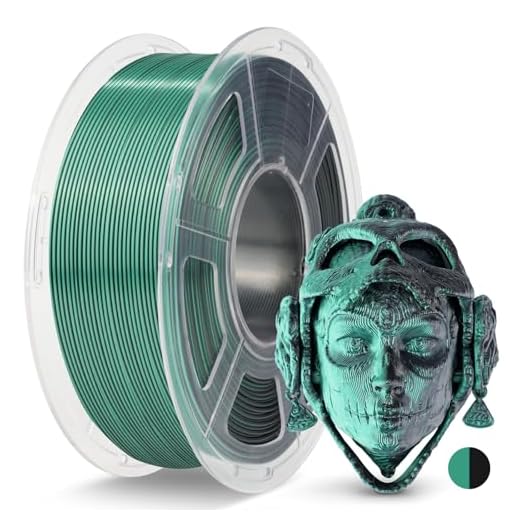 JAYO Silk Dual Color PLA Filament 1.75mm Black-Green 1.1kg, Shiny Gradient Dual-Tone PLA, High Gloss Finish, Easy to Print, Layer Concealing, Fits for Most FDM 3D Printers