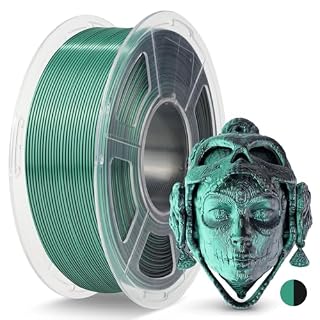 JAYO SilkデュアルカラーPLA 3Dプリンターフィラメント 1.75mm、1.1kg、ブラックグリーン