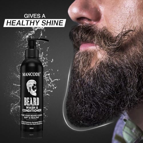 Image of MANCODE Beard Grooming Kit - Beard Growth Oil 50 ml | Beard Wash and Conditioner 200 ml | Beard Softener Cream 100gm | Beard & Mustache Wax for Men 50 gm - Beard Care Kit for Men (Pack of 4)