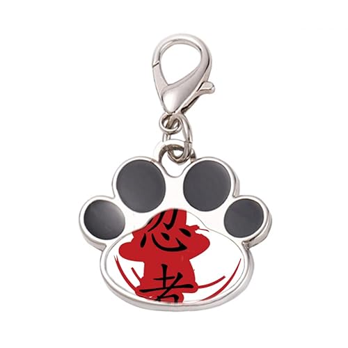 DIYthinker?Japan Ninja Words Outline Illustration Pet Tag Keychain Dog Cat ID