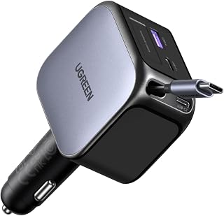 UGREEN Nexode 145W 4 EN 1 Cargador Coche USB C Retráctil 100W Car Charger
