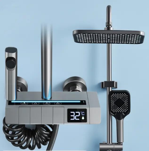 ZeeCry Rainfall Modular Shower Panel, Luxury Shower Set Grey Color