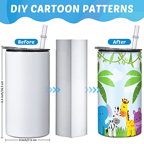 4 Sets 12 Oz Sublimation Blanks Sippy Cup Kids Sublimation Tumblers With Handles Insulated Stainless Steel Sippy Cup With Lids And Straws, 2 Heat Tape, 4 Polymer Sublimation Coating For Water Milk #TOP2