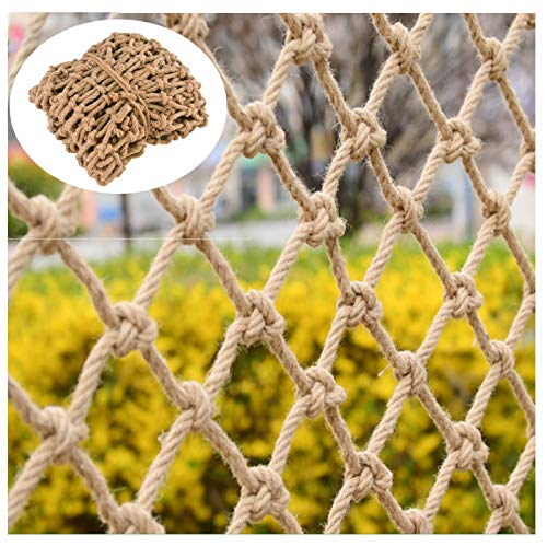 Hynet Climbing Netting for Playground, Children Safety Netting Railing Rope Net Decoration Plants Fence Protection Heavy Duty Cargo Net Swingset Treehouse Rope Ladder Birds Hammock (Size : 1x2m(3x7ft)